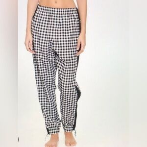 ADAM SELMAN Sport Water Resistant Windbreaker Unisex Track Pants Gingham L NWT